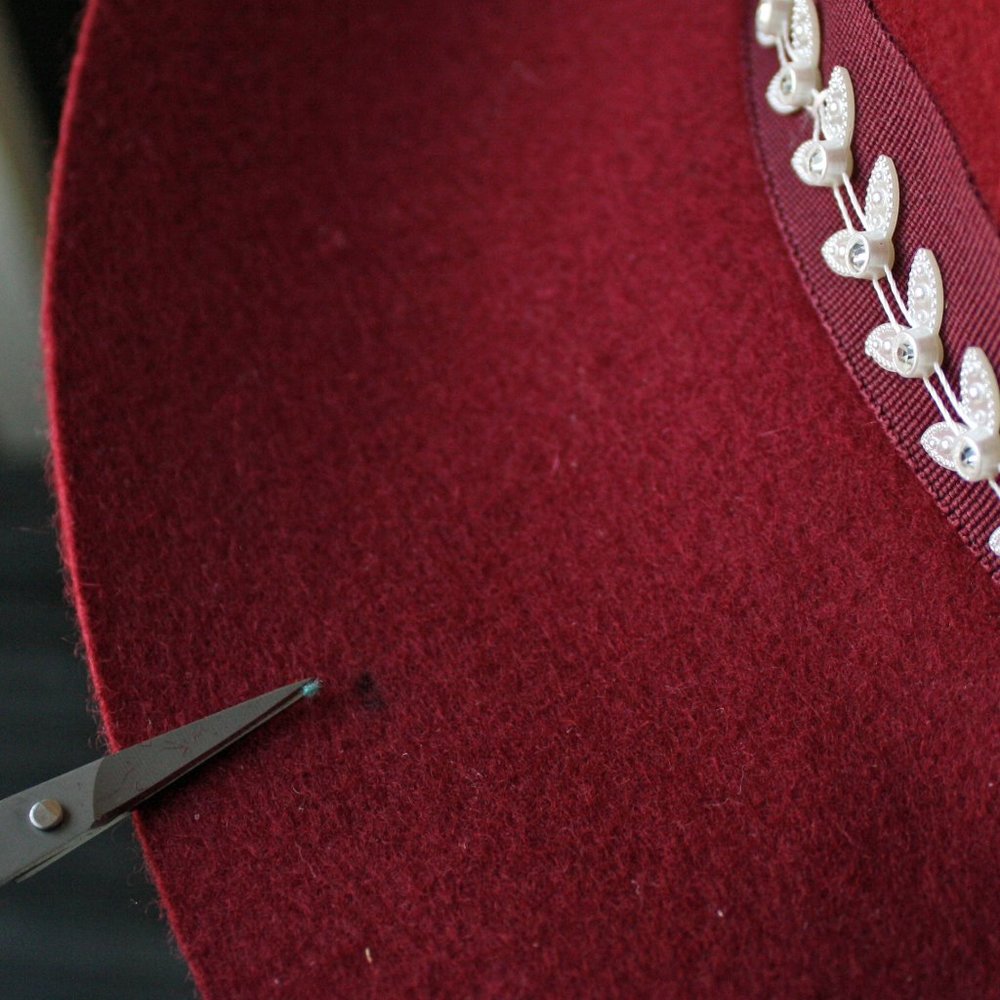 Bohemian Beads Burgundy Panama Hat - Picture 4 of 4